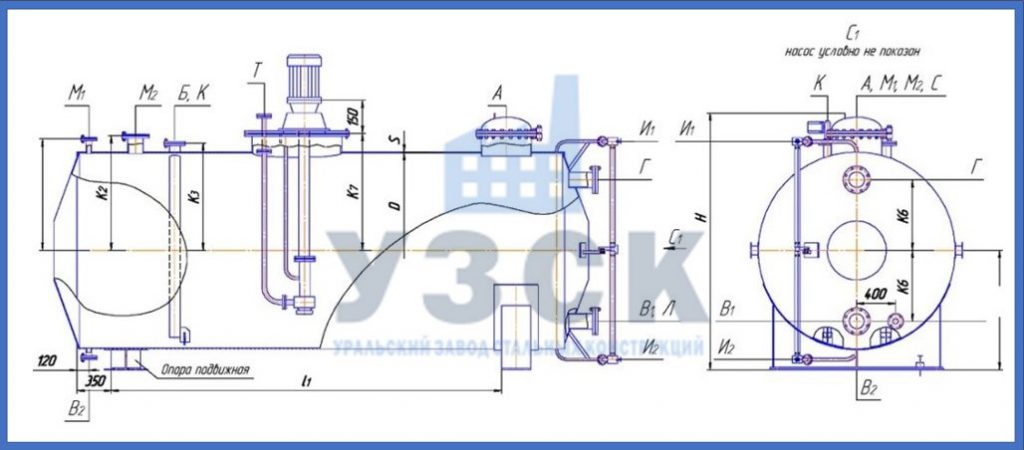 Чертеж емкости ГКК в Братске